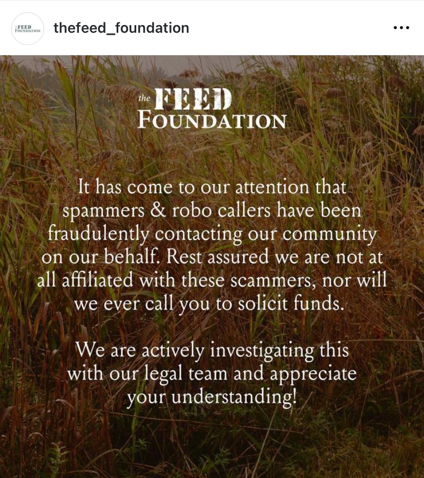 Feed Foundation Scam
