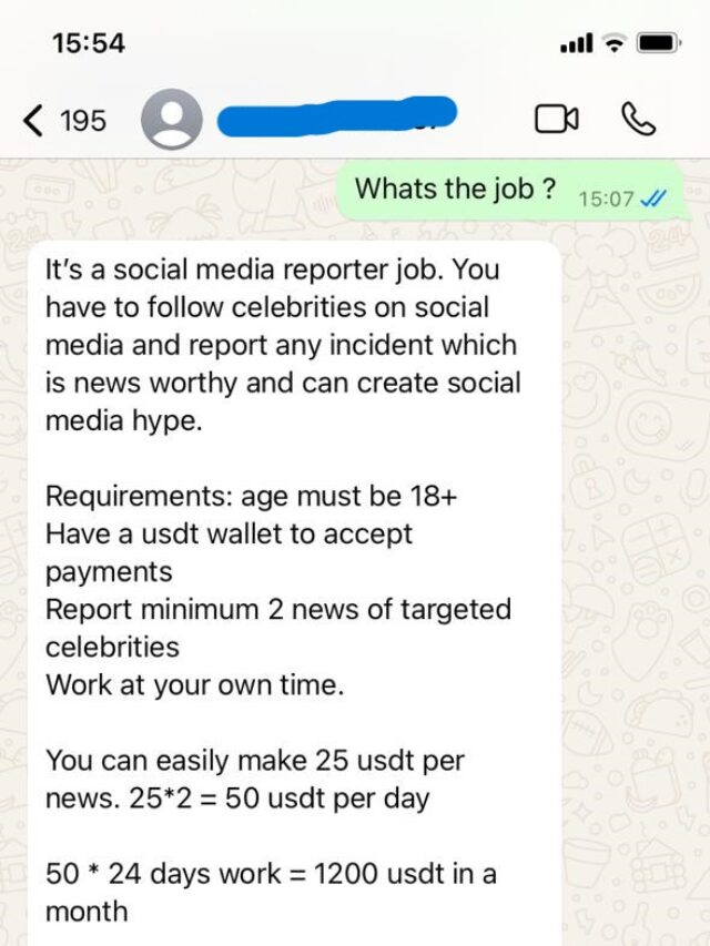 WhatsApp Job Offer Scam On The Rise